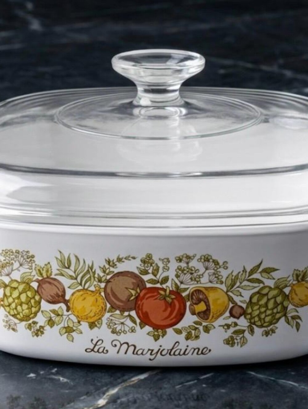 RARE VINTAGE CORNING WARE LA MARJOLAINE A-3-B 2 QT CASSEROLE GLASS LID.